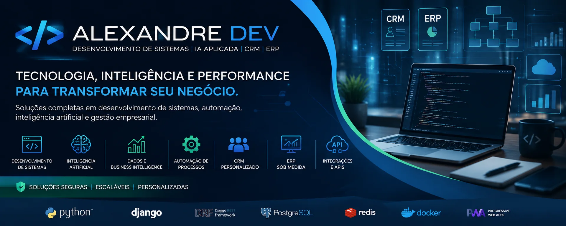 Capa de Alexandre Dev — Engenharia & IA