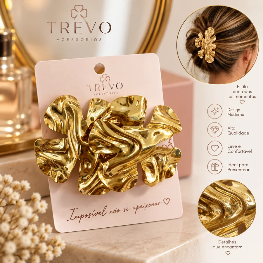 Imagem principal de Presilha de Cabelo Dourado